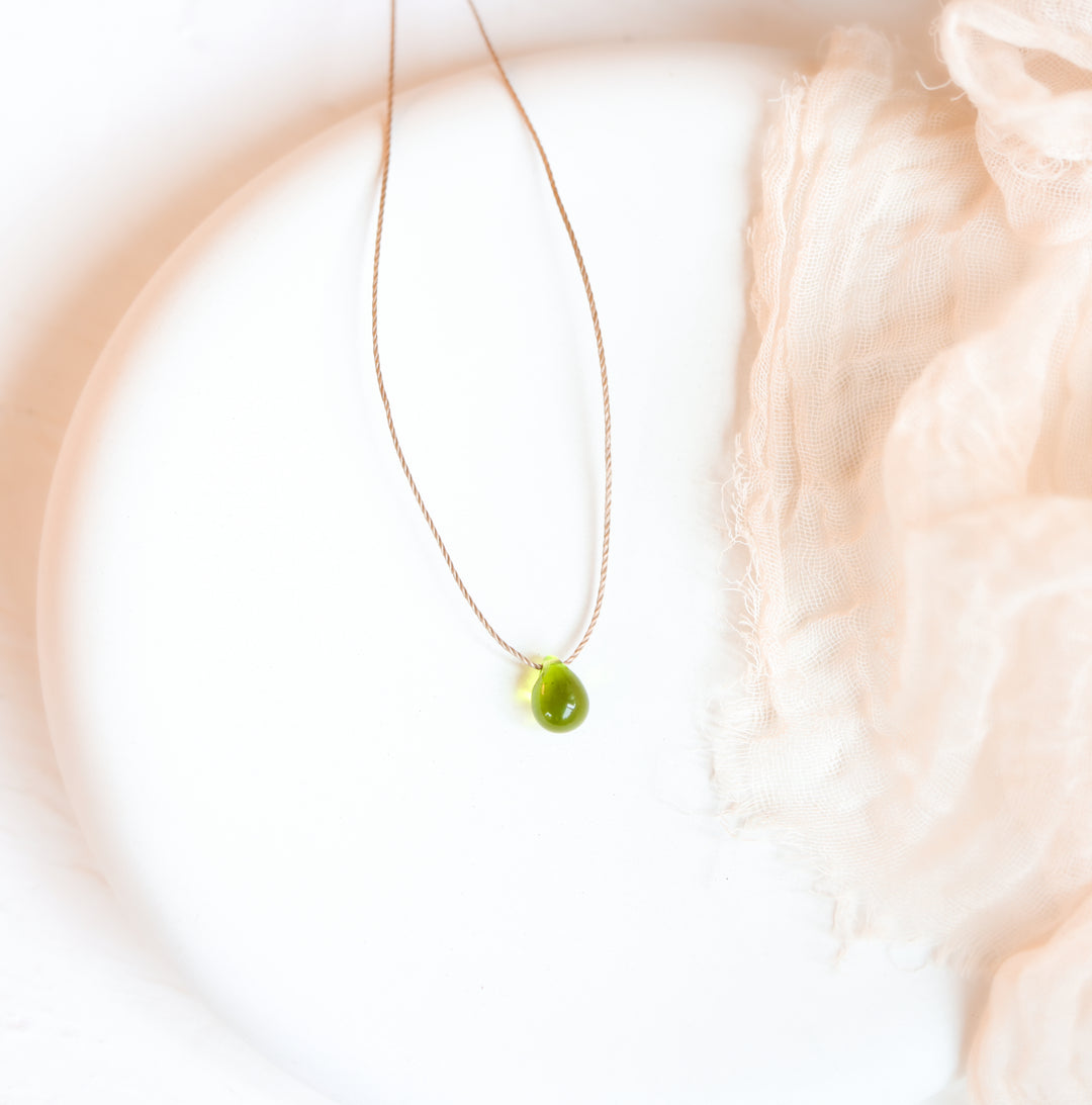 Green Teardrop Hippie Necklace