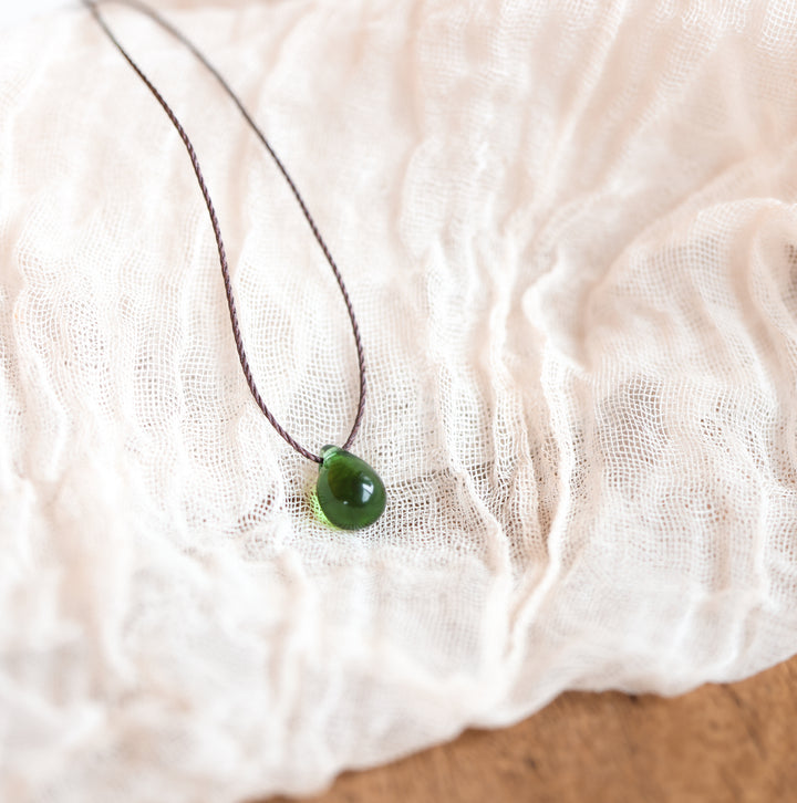 Green Teardrop Hippie Necklace