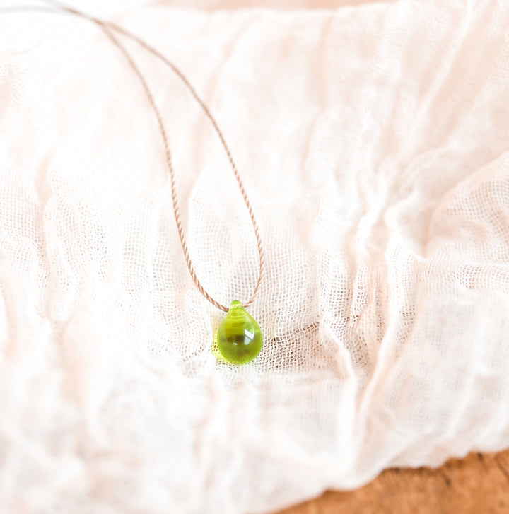 Green Teardrop Hippie Necklace