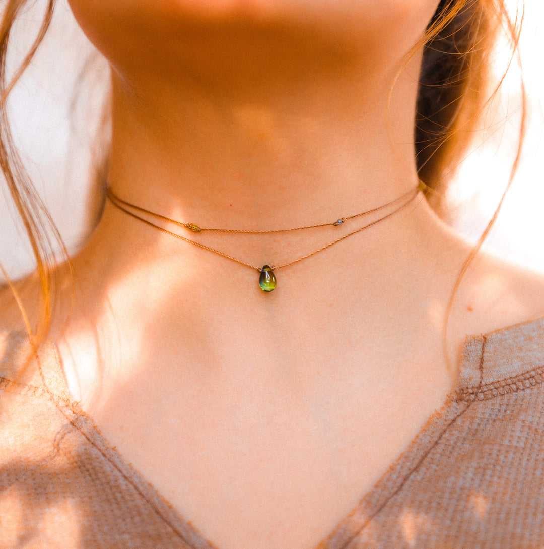 OASIS Earthy Drop Double Layered Necklace