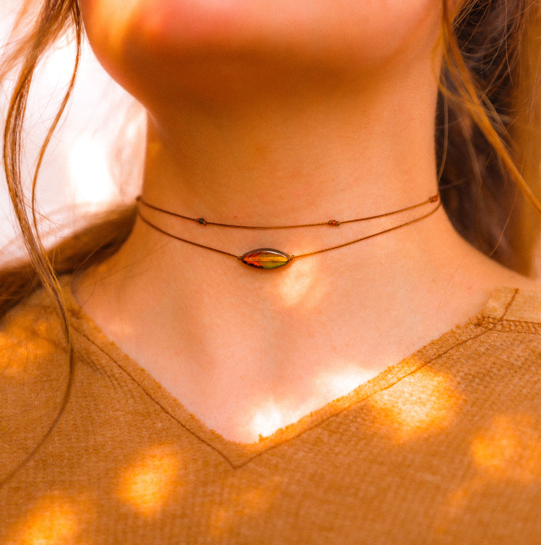 Earthy Glass Topaz Layered Choker