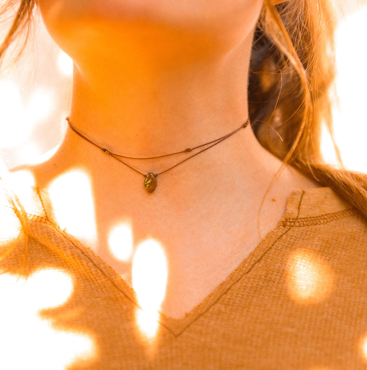 Rustic Leaf Layered Choker Necklace