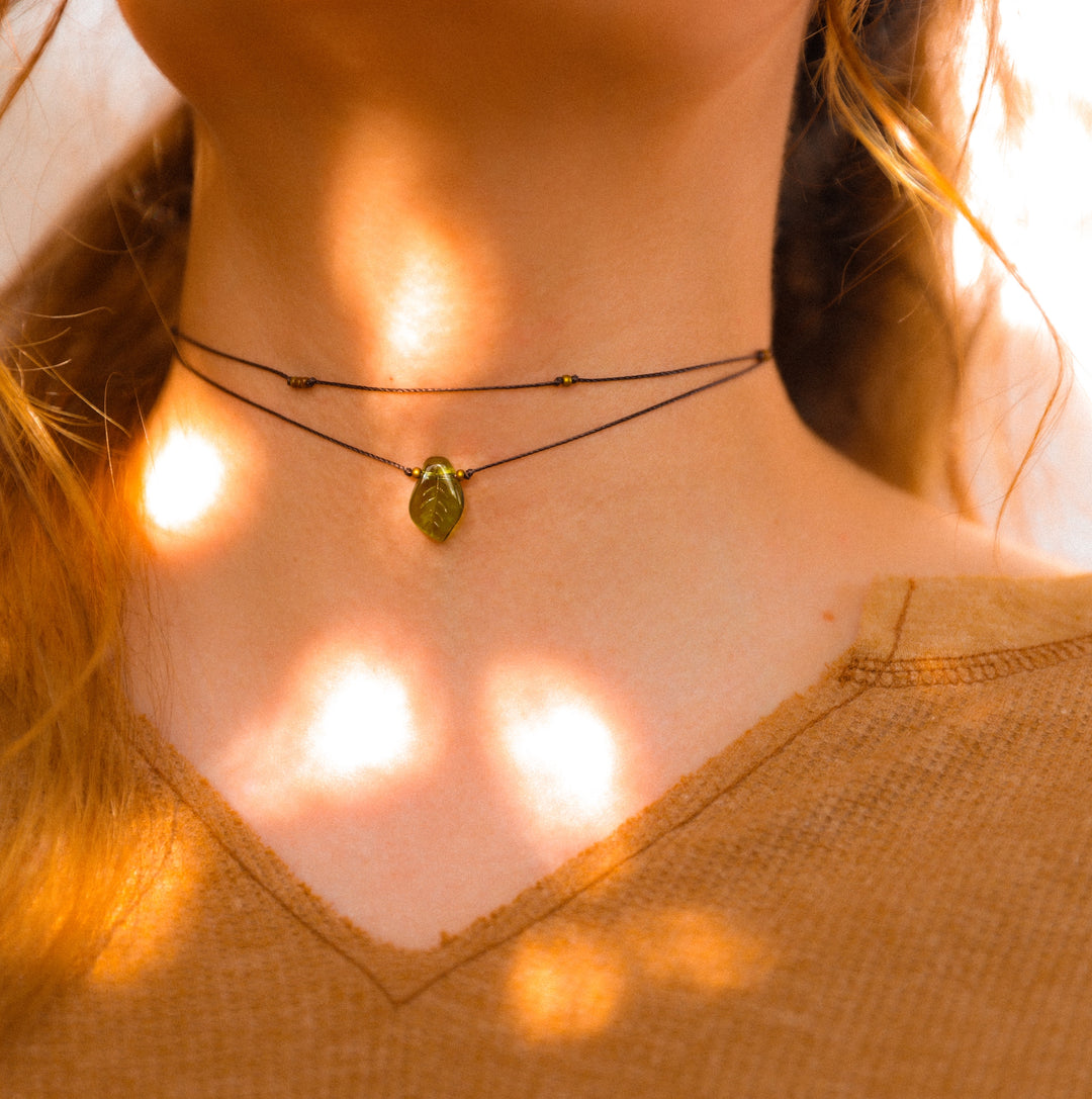 Hippie Leaf Layered Choker Necklace