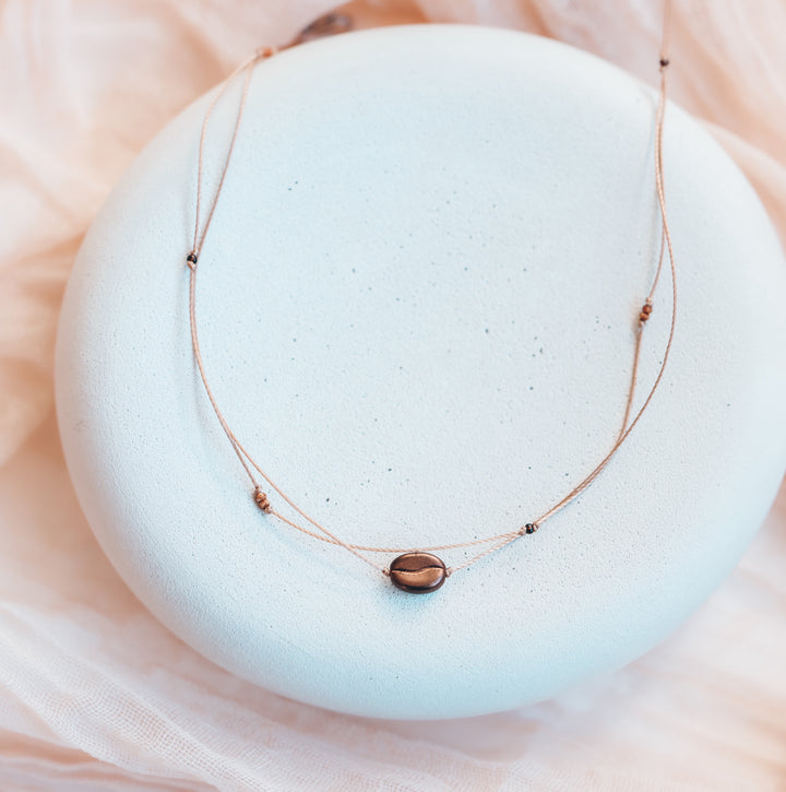 Dainty Coffee Bean Charm Necklace