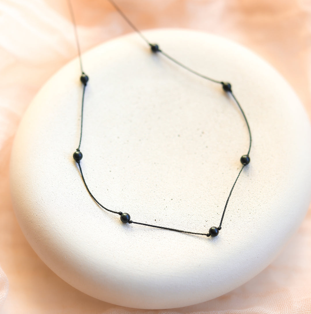 Dainty Beaded Shungite Necklace