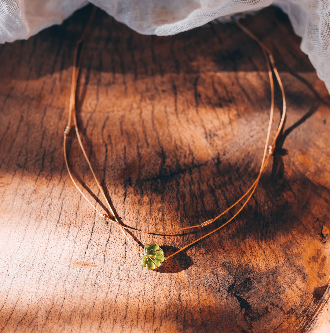 Whimsy Green Leaf Layered Necklace