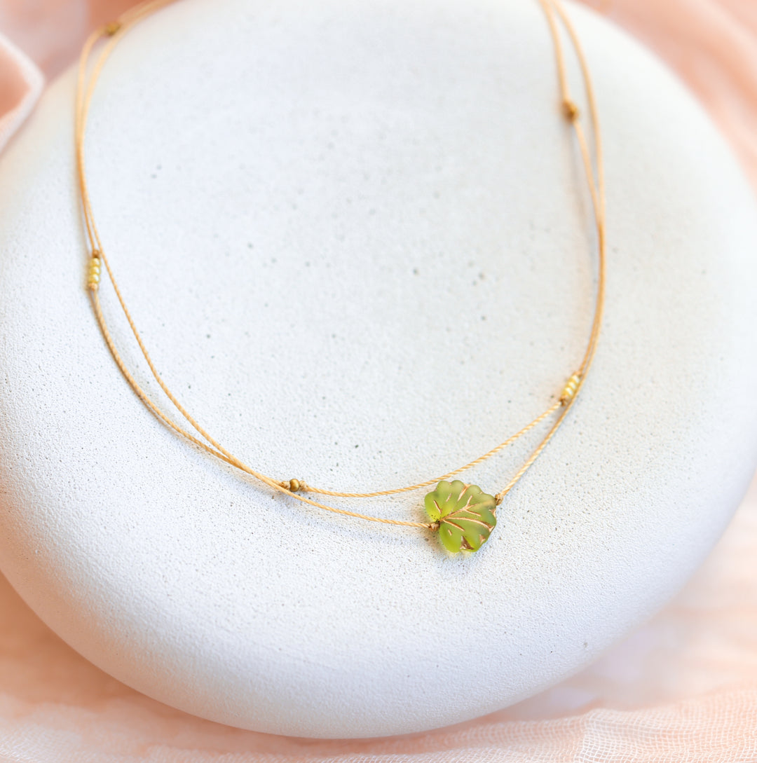 Whimsy Green Leaf Layered Necklace