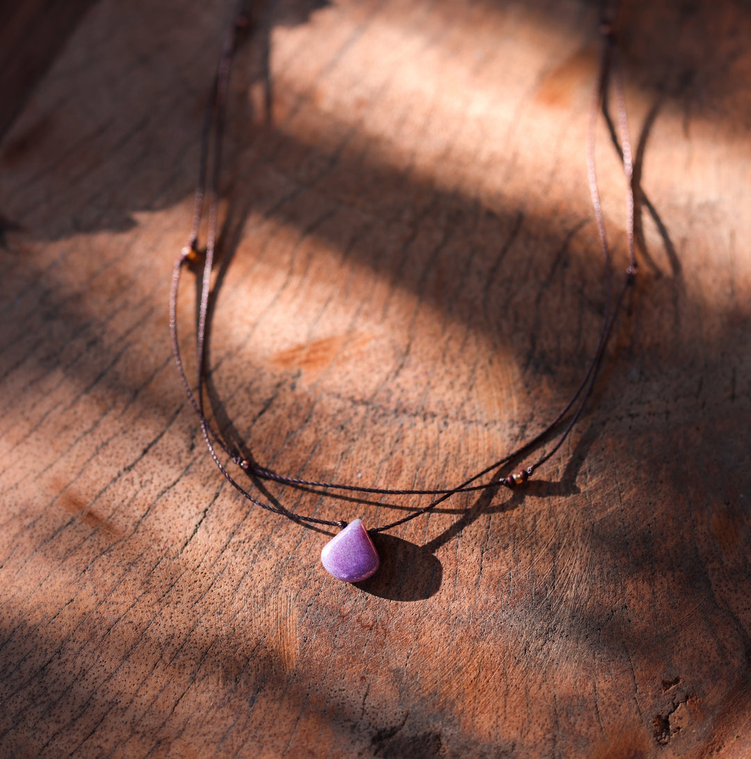 Boho Purple Drop Layered Choker Necklace