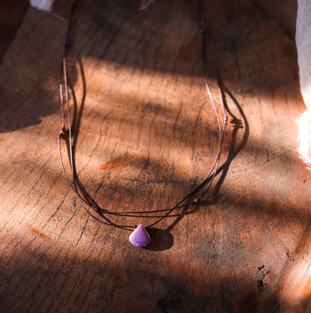 Boho Purple Drop Layered Choker Necklace