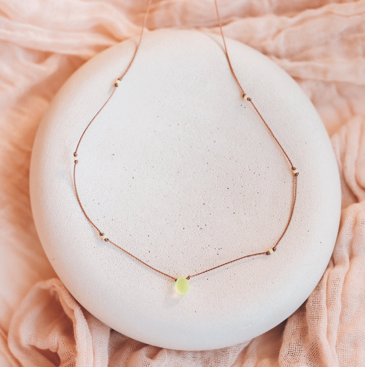 Lemon Yellow Teardrop Necklace