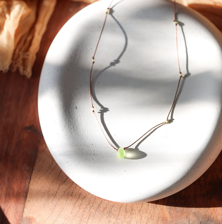 Lemon Yellow Teardrop Necklace