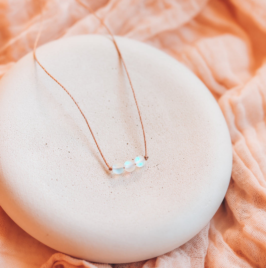 Mystic Flashy Blue Beaded Necklace