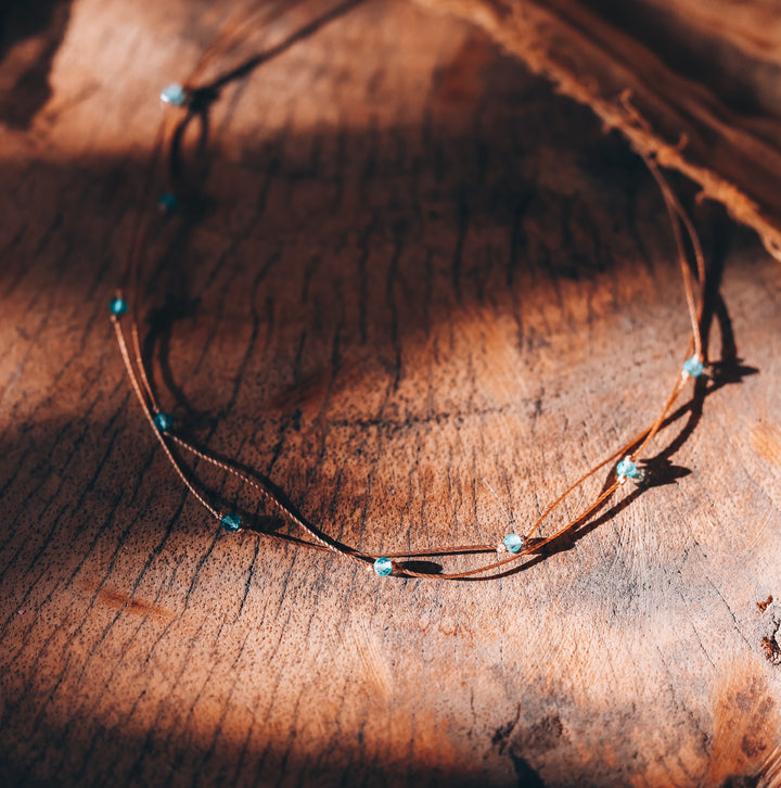 Beaded Apatite Crystal Layered Necklace