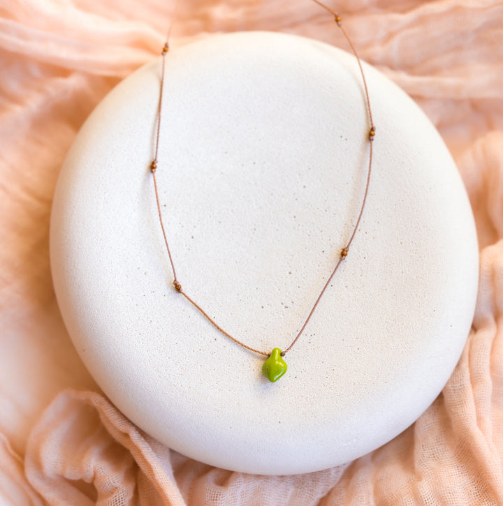 Dainty Spring Green Dagger Necklace