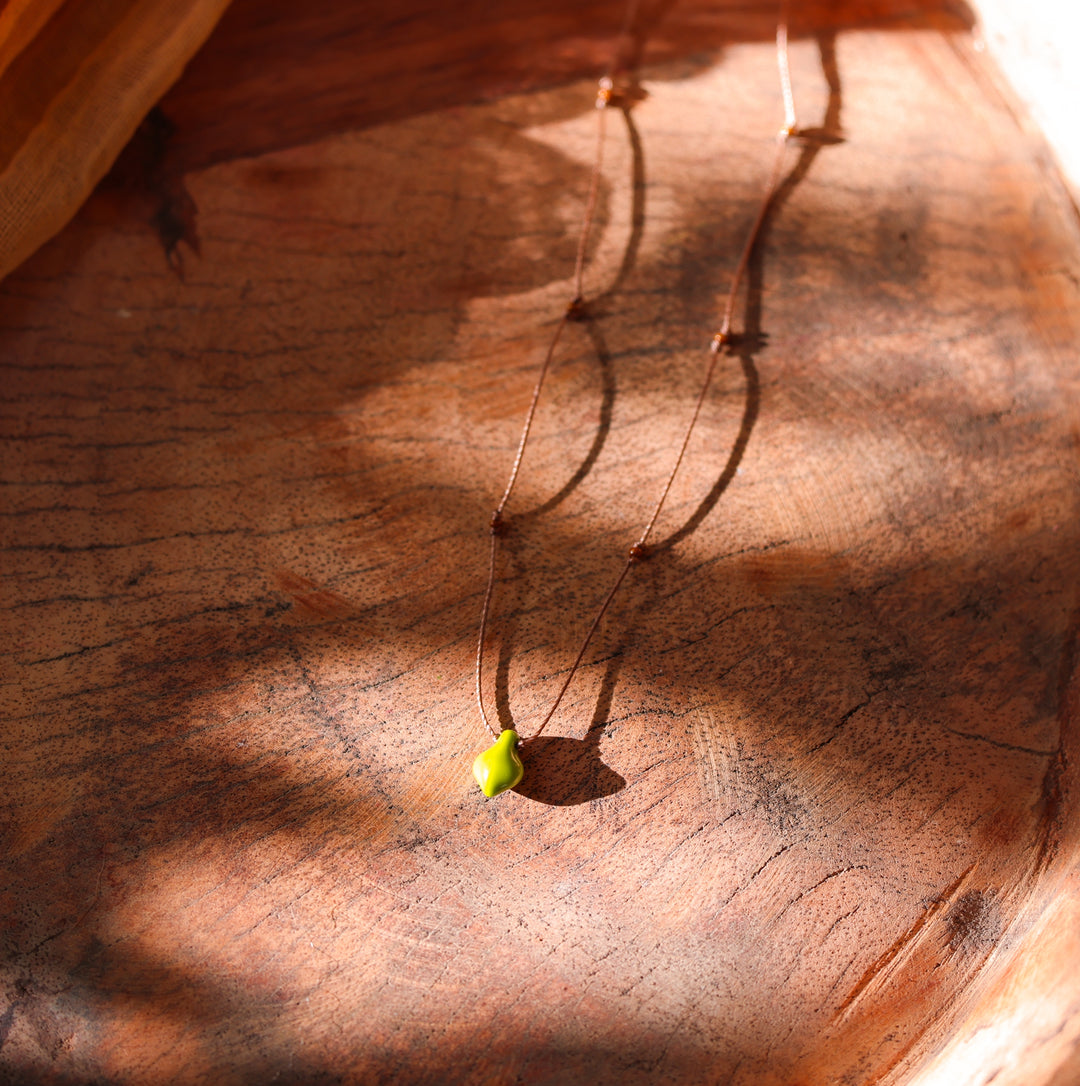 Dainty Spring Green Dagger Necklace