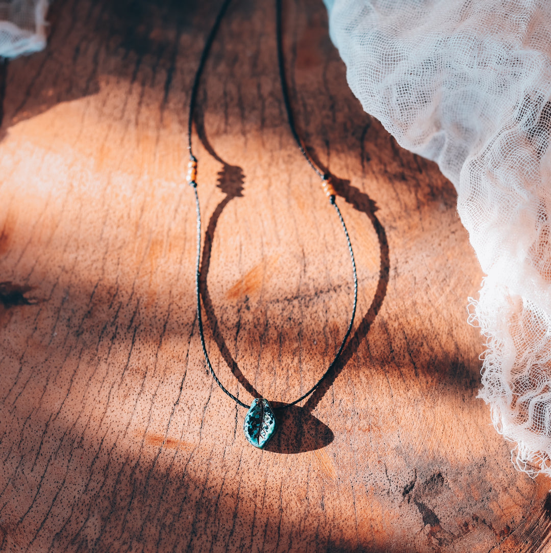 Grunge Black Leaf Necklace