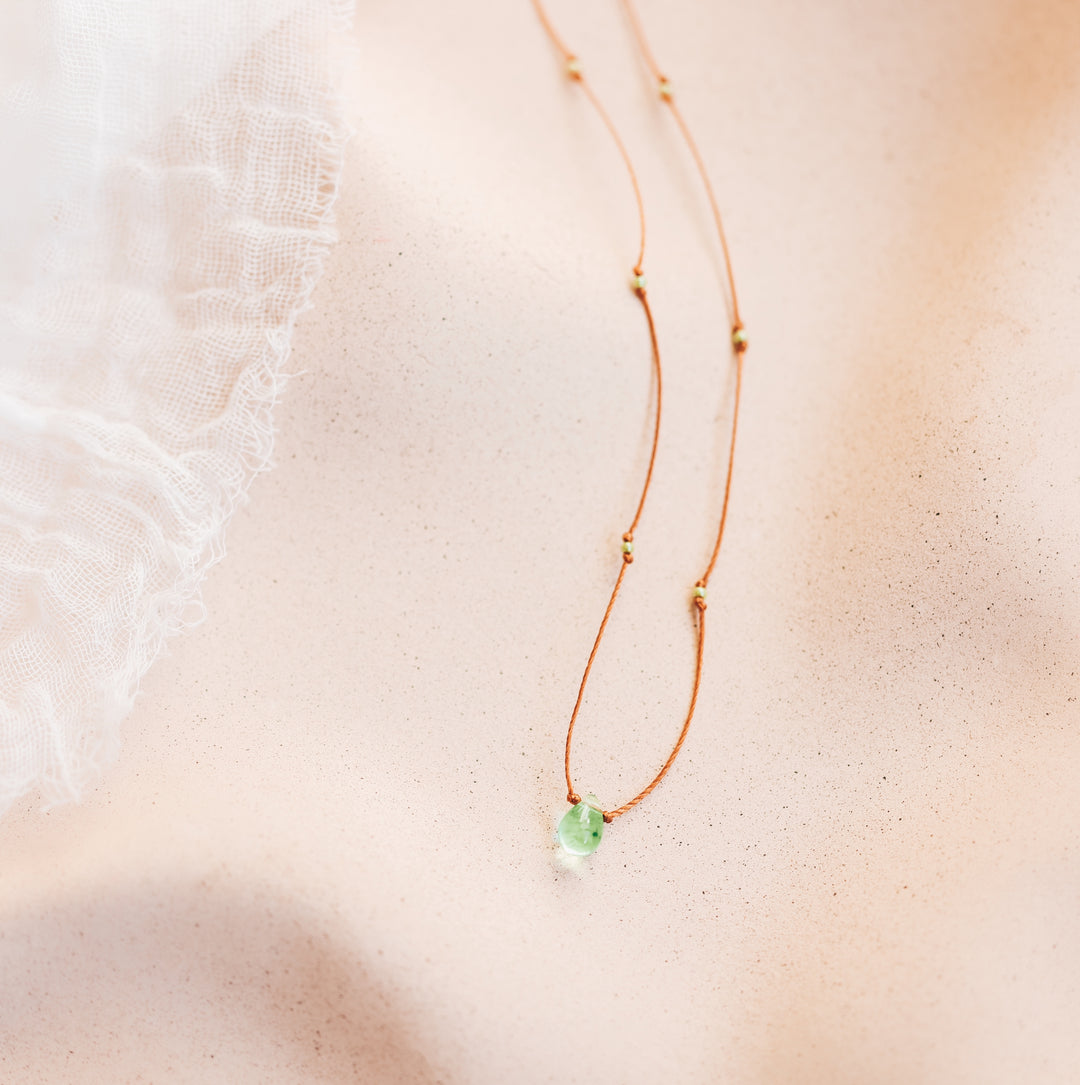Sea Foam Green Teardrop Necklace