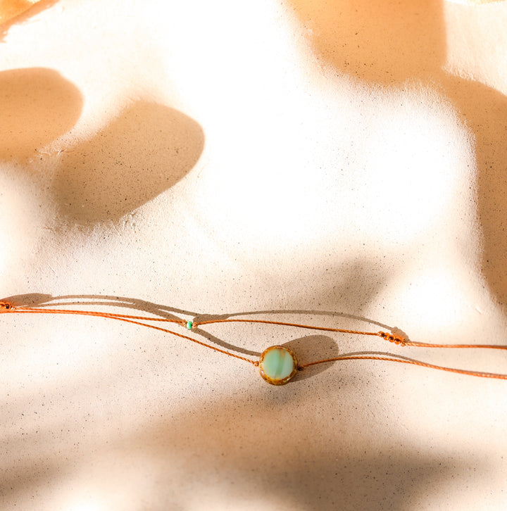 Rustic Green-Blue Coin Layered Necklace