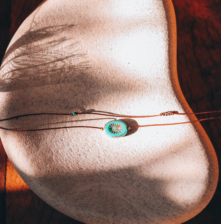 Layered Turquoise Sun Coin Necklace