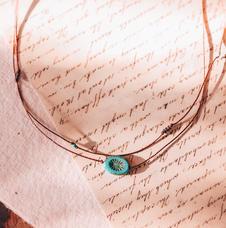 Layered Turquoise Sun Coin Necklace