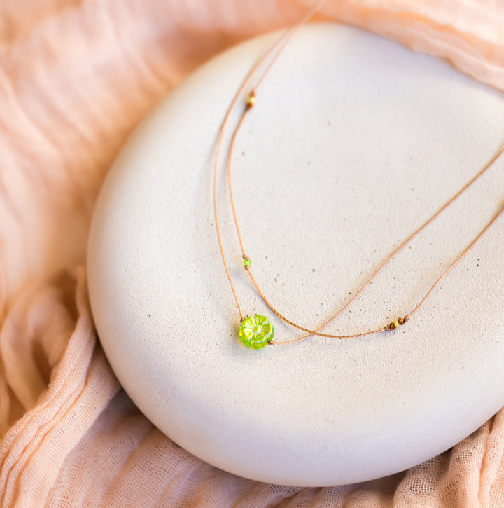 Light Green Spring Flower Necklace