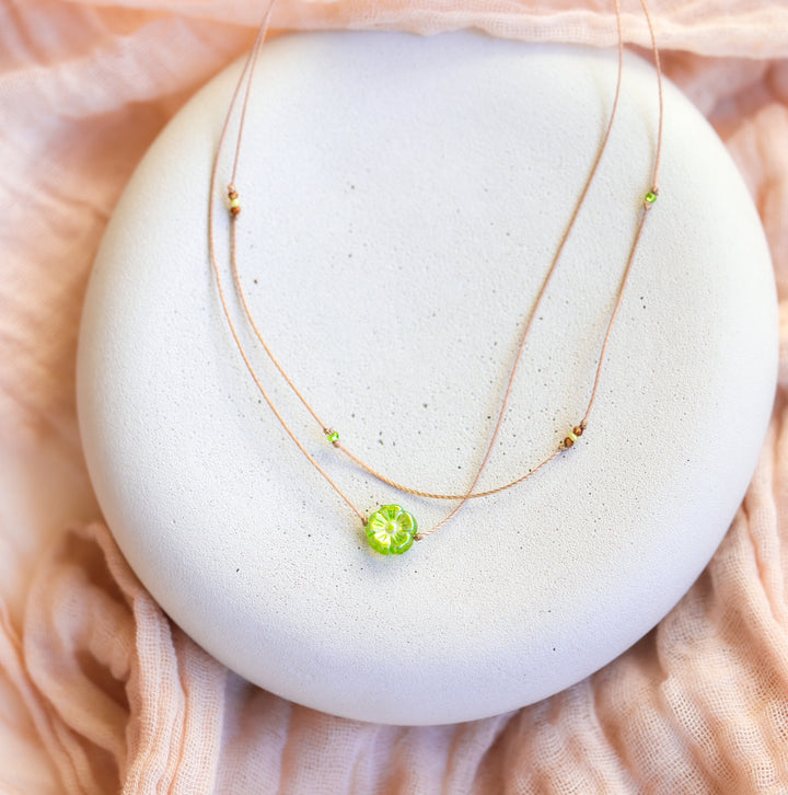 Light Green Spring Flower Necklace