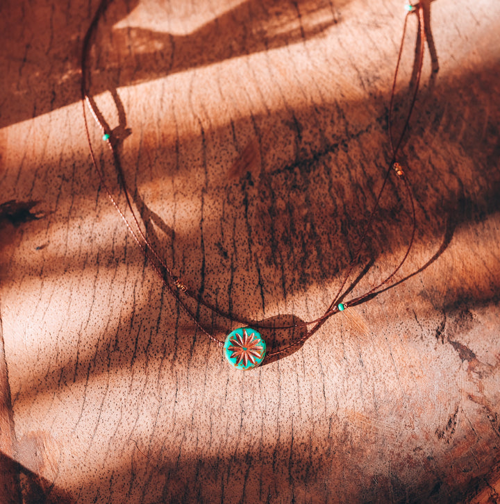 Rustic Boho Flower Layered Necklace