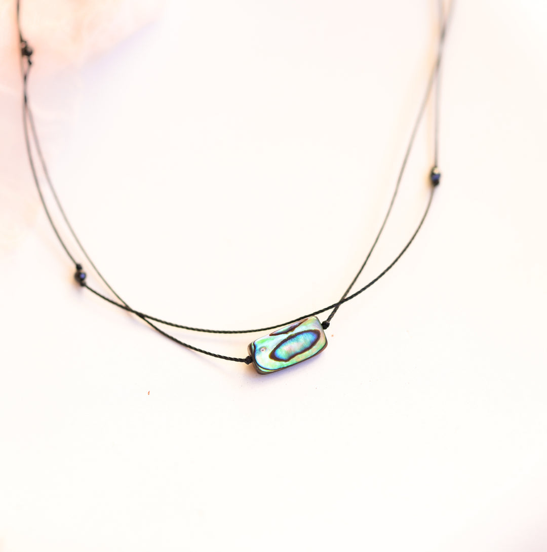 Chunky Abalone Shell Layered Choker