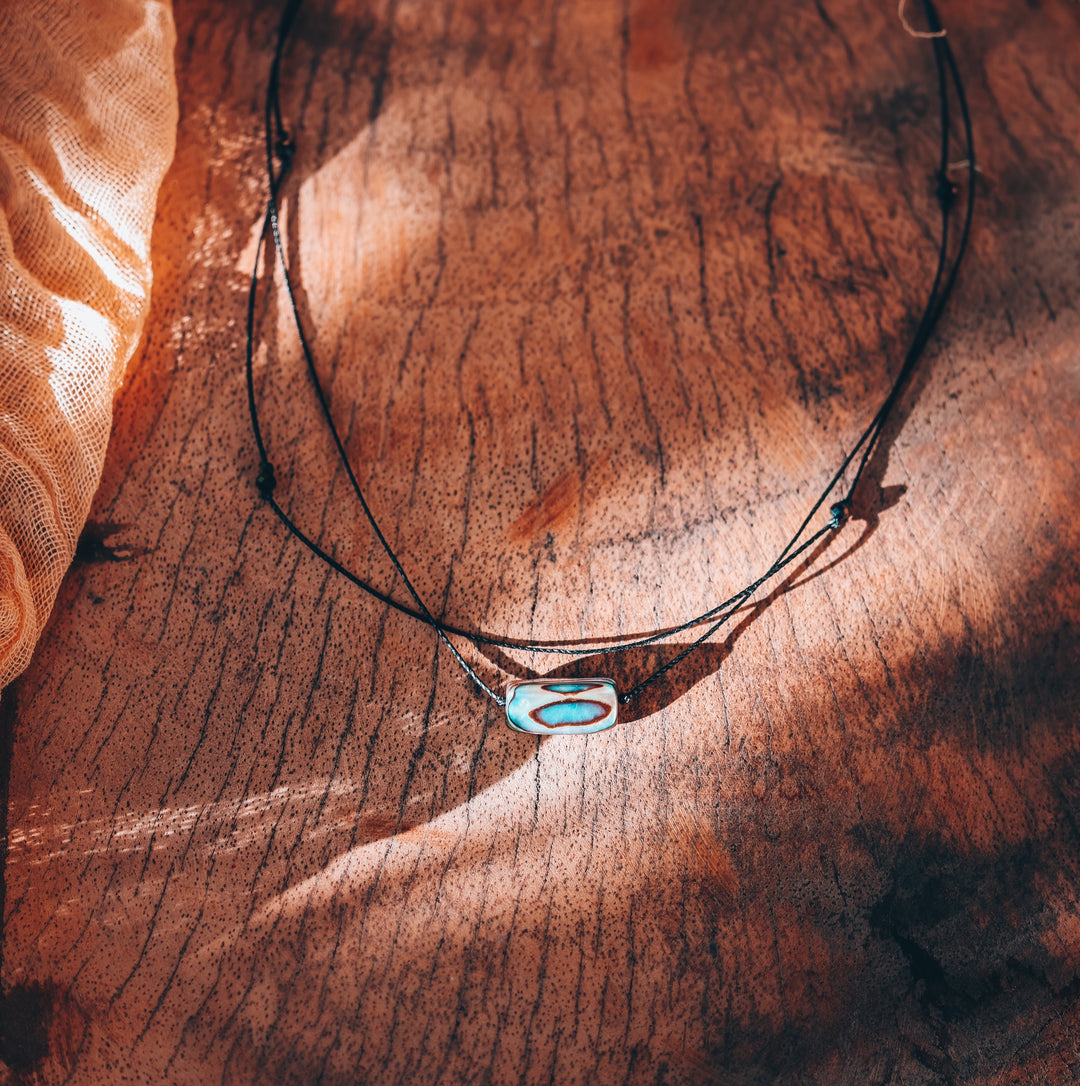 Chunky Abalone Shell Layered Choker