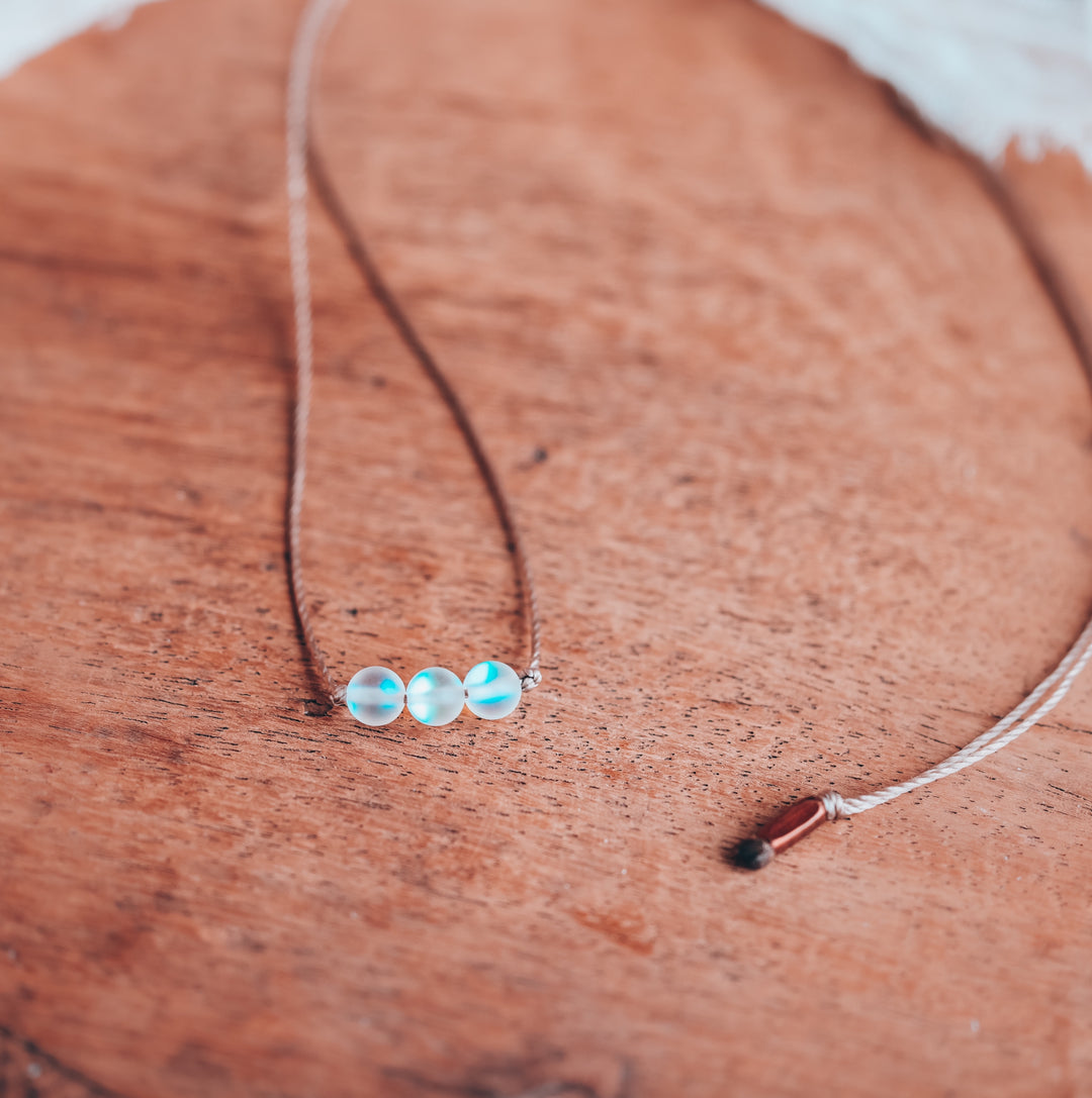 Mystic Flashy Blue Beaded Necklace