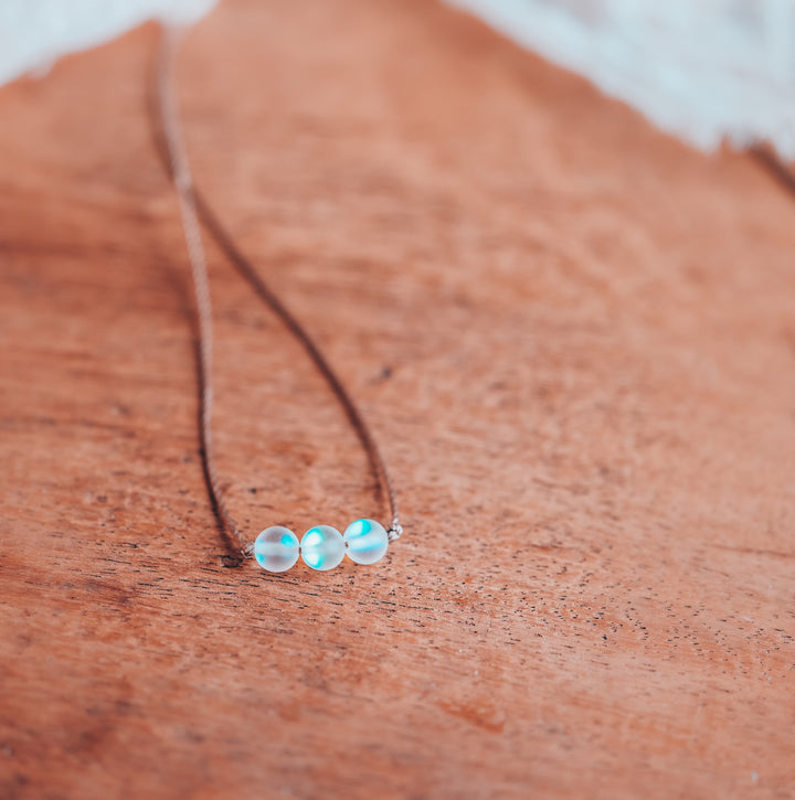 Mystic Flashy Blue Beaded Necklace