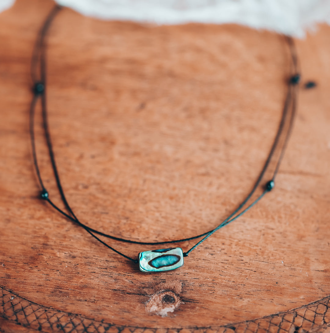 Chunky Abalone Shell Layered Choker