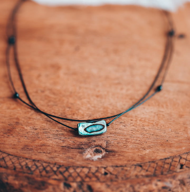 Chunky Abalone Shell Layered Choker