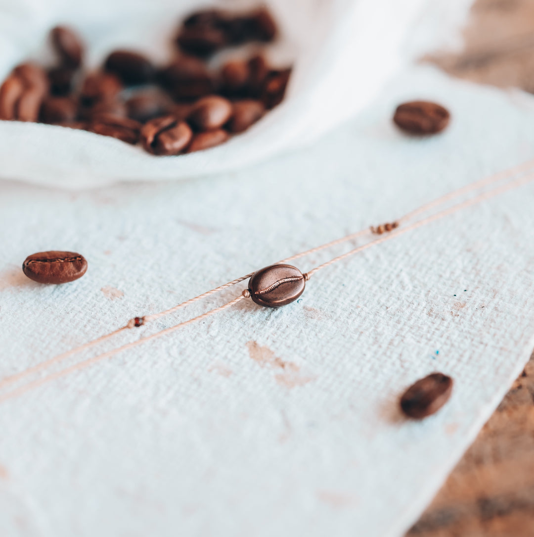 Dainty Coffee Bean Charm Necklace