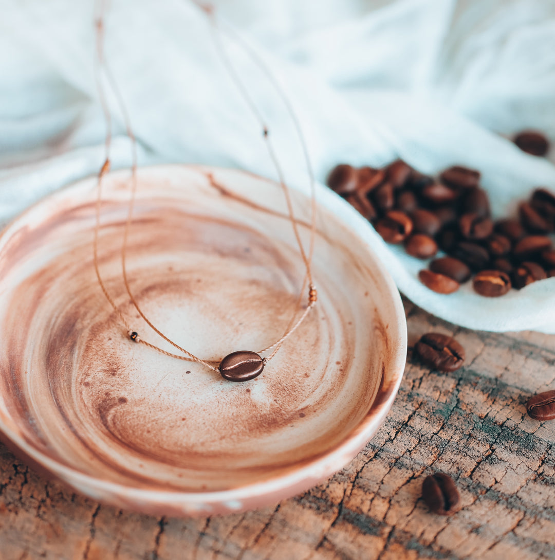 Dainty Coffee Bean Charm Necklace