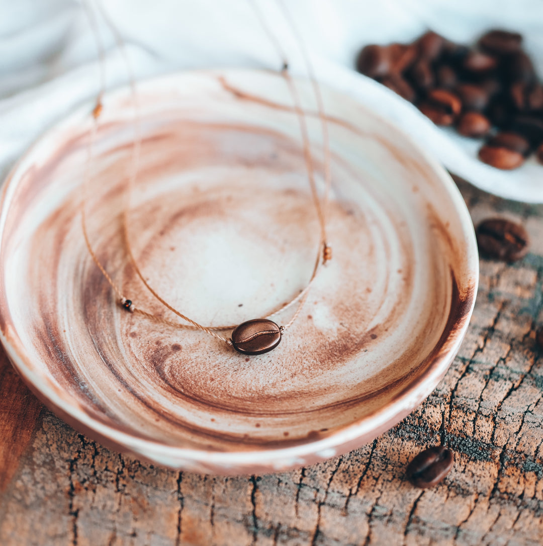 Dainty Coffee Bean Charm Necklace