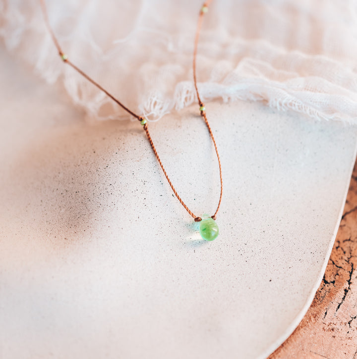 Sea Foam Green Teardrop Necklace