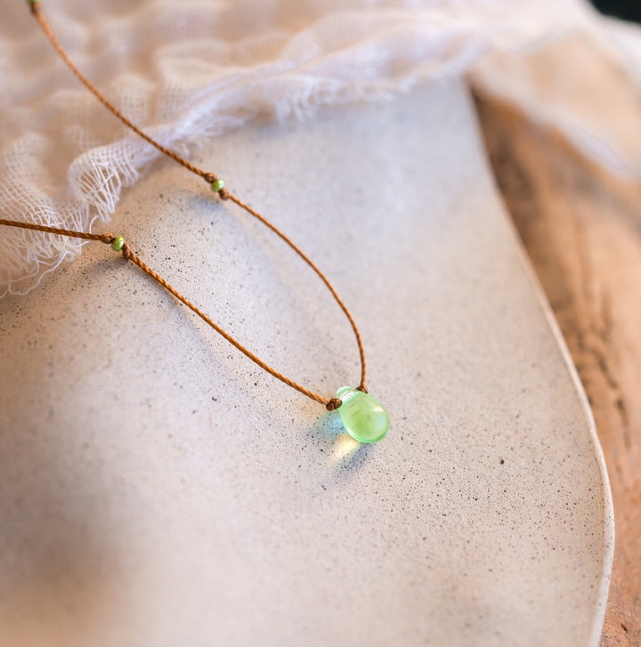 Sea Foam Green Teardrop Necklace