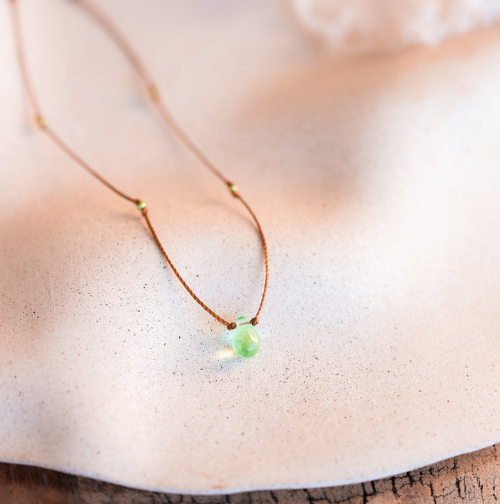 Sea Foam Green Teardrop Necklace