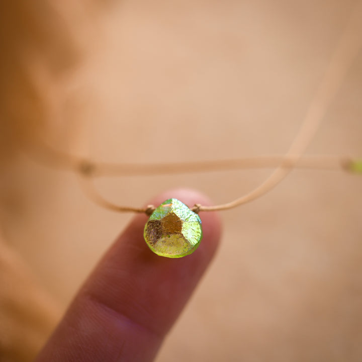 ELYSIUM Iridescent Green Drop Layered Choker Necklace