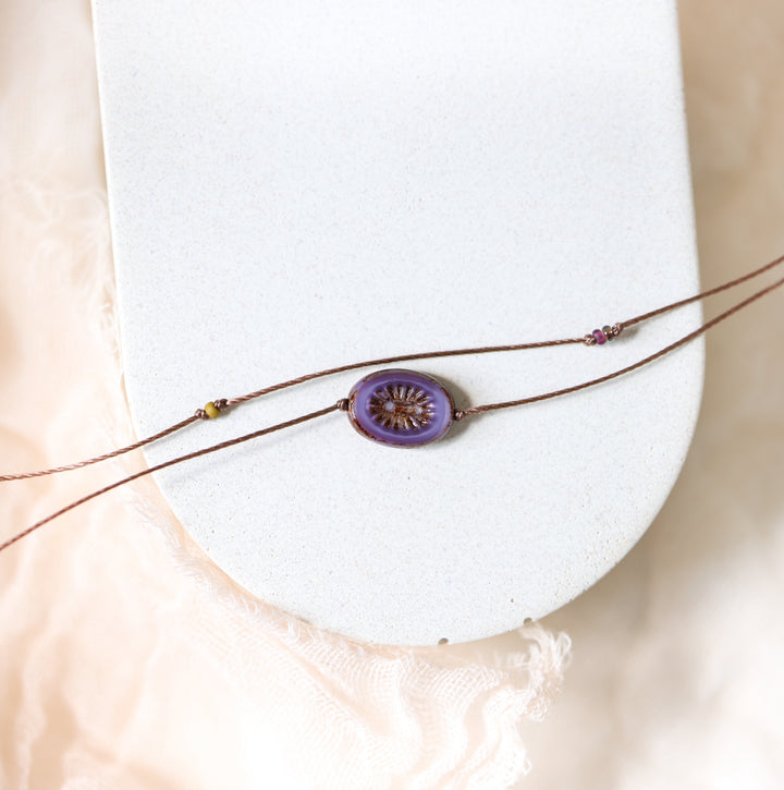ATHENS Vintage Purple Pendant Layered Choker
