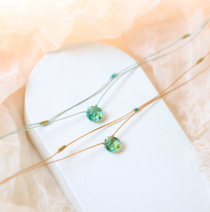 AQUA Terra Blue Drop Choker Necklace