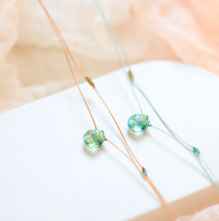 AQUA Terra Blue Drop Choker Necklace