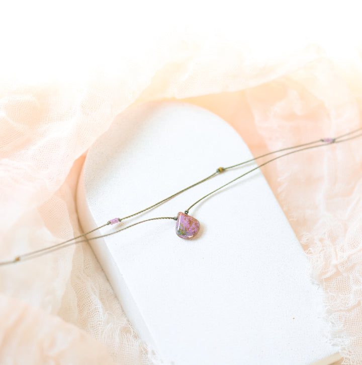 FAYE Lilac Earthy Drop Layered Choker Necklace