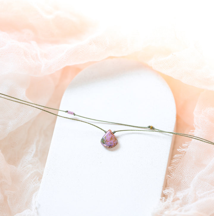 FAYE Lilac Earthy Drop Layered Choker Necklace