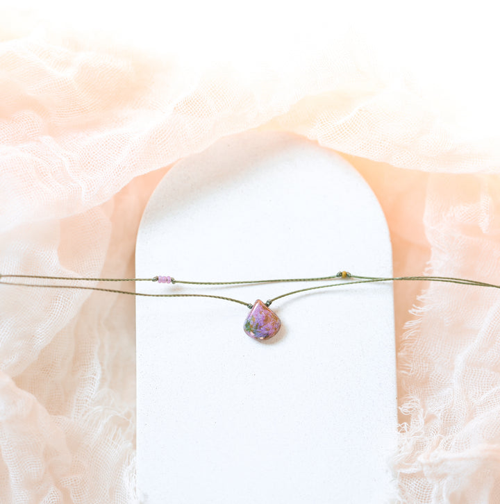 FAYE Lilac Earthy Drop Layered Choker Necklace