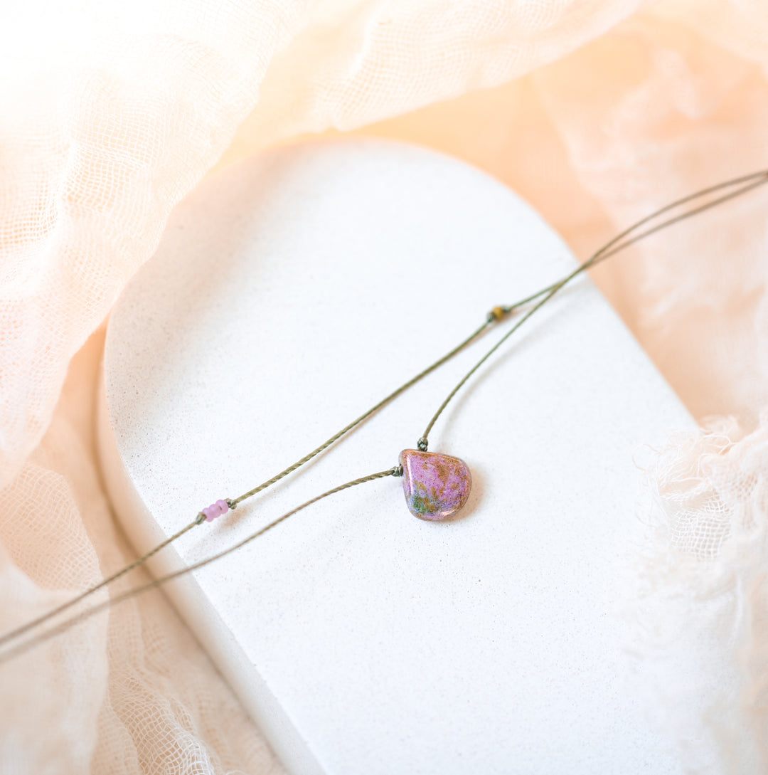 FAYE Lilac Earthy Drop Layered Choker Necklace