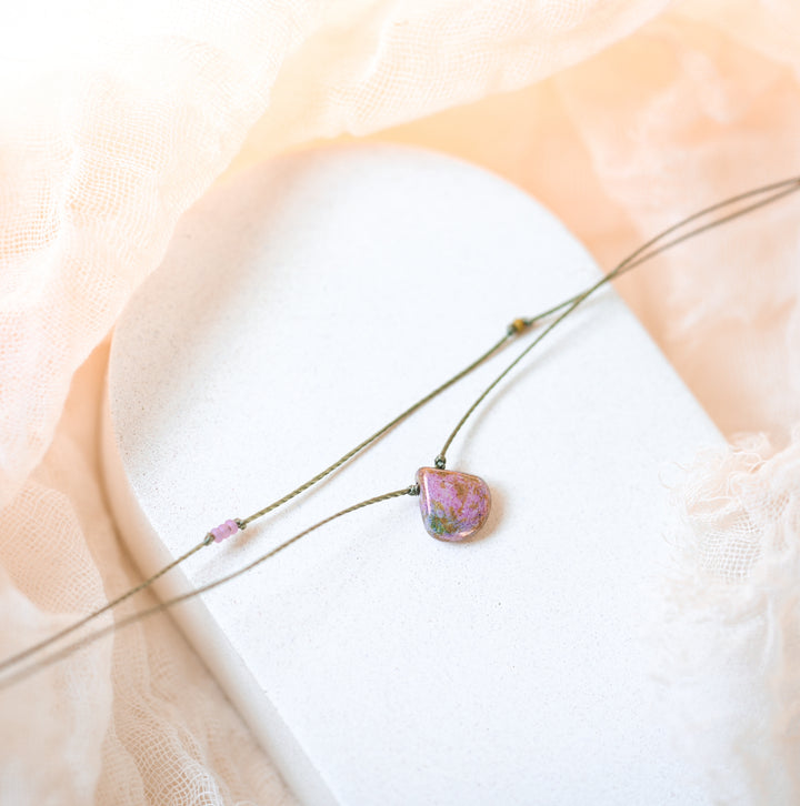 FAYE Lilac Earthy Drop Layered Choker Necklace