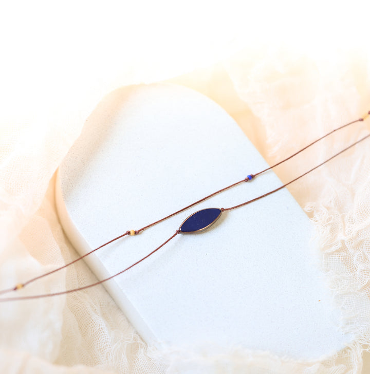 DAPHNE Blue Petal Layered Necklace
