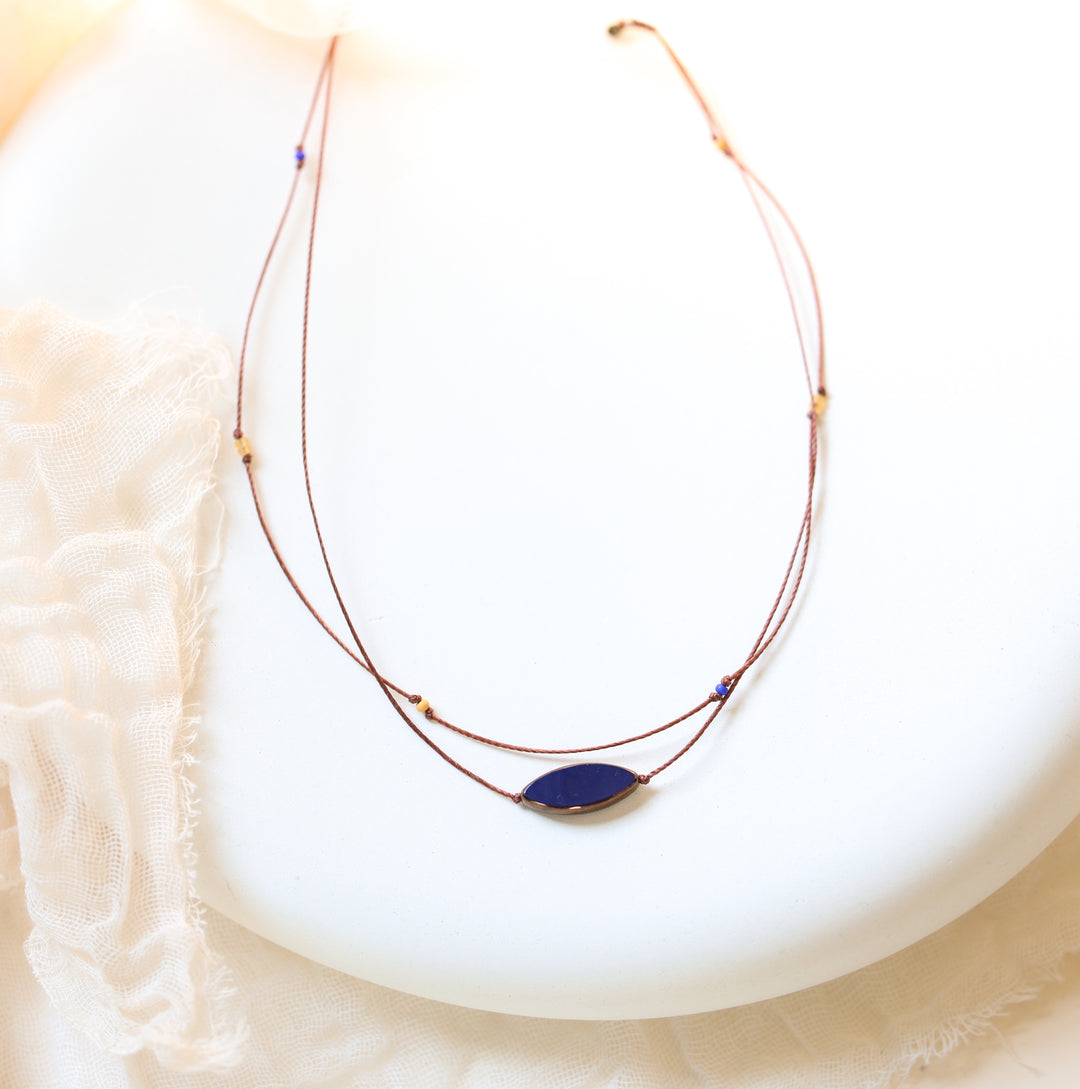 DAPHNE Blue Petal Layered Necklace